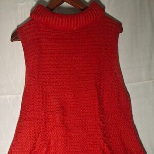 Banana Republic rust RED Sleeveless Mock Neck Knee Length Shift Dress Medium
